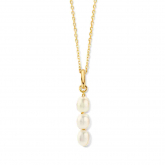 Collier Argent pendentif 3 perles d'eau douce - Naiomy
