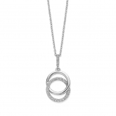 Collier Argent pendentif cercle serti de zirconium - Naiomy