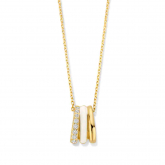 Collier Argent pendentif mail blanc serti d'oxyde de zirconium - Naiomy