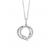 Collier Argent pendentif en forme de cercle avec oxyde de zirconium - Naiomy
