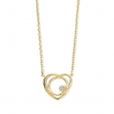 Collier Argent pendentif en forme de coeur serti d'un zirconium - Naiomy