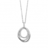 Collier Argent pendentif ovale serti d'oxyde de zirconium - Naiomy