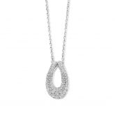 Collier Argent pendentif ovale serti d'oxyde de zirconium - Naiomy