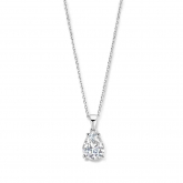 Collier Argent pendentif oxyde de zirconium forme poire - Naiomy