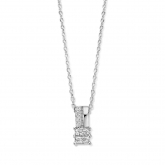 Collier Argent pendentif serti d'oxyde de zirconium - Naiomy