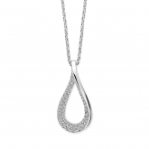 Collier Argent pendentif serti de zirconium - Naiomy