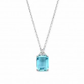 Collier Argent - pierre bleue claire et oxydes - Naiomy