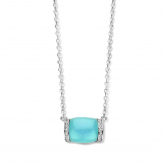 Collier Argent  pierre turquoise et oxyde de zirconium  - Naiomy 