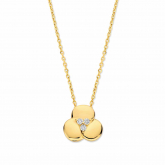 Collier argent plaqu or - fleur et oxydes - Naiomy