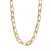 Collier Argent plaqu or jaune avec lien ovale - Naiomy