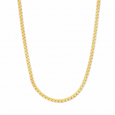 Collier argent plaqu-or jaune plat et brillant 40+5cm Naiomy - Pour complter