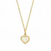 Collier argent - plaqu or - pendentif coeur nacre - Naiomy