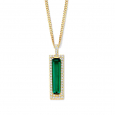 Collier argent - plaqu or pierre verte et oxydes - Naiomy - Pour complter