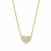 Collier argent - plaqu or serti d'oxydes - Naiomy