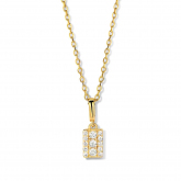 Collier Argent plaqu or serti de Zirconium - Naiomy