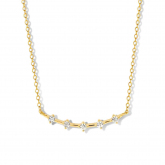 Collier Argent plaqu or - serti de Zirconium - Naiomy