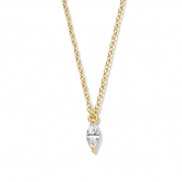 Collier Argent plaqu or serti de Zirconium - Naiomy