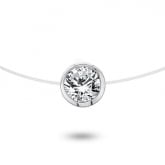 Collier diamant Nylon 0.40ct serti clos - Autre version