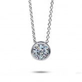 Collier Diamant Solitaire - Serti Clos - Autre version