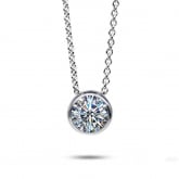 Collier Diamant Solitaire - Serti Clos - Autre version