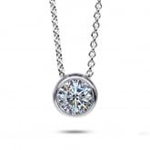 Collier Diamant Solitaire -Serti Clos - Autre version