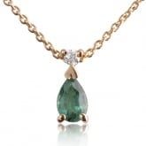 Collier Emeraude 0.22 ct serti d'un diamant - Autre version