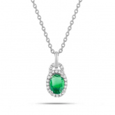 Collier Emeraude et diamants - Autre version