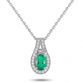 Collier Emeraude et diamants - Autre version