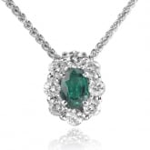 Collier Emeraude ovale 0.50 ct serti de 0.52 ct de diamants - Autre version