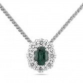 Collier Emeraude ovale serti de diamants - Autre version
