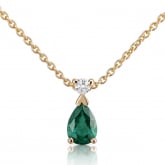 Collier Emeraude serti d'un diamant - Autre version