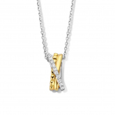 Collier en argent bicolor + pendentif serti de zirconium Naiomy Silver