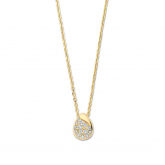 Collier en argent plaqu or jaune pendentif en forme de goutte - Naiomy - Pour complter