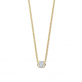 Collier en argent plaqu or jaune pendentif oxydes - Naiomy - Pour complter
