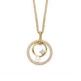 Collier en argent plaqué or jaune + pendentif + perle d'eau douce - Oxydes - Naiomy  - Pour compl&eacute;ter