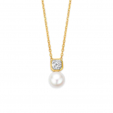 Collier en argent plaqué or - perle d'eau douce - Oxydes - Naiomy  - Pour compl&eacute;ter