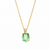Collier en Argent plaqu or - pierre verte et oxydes de zirconium - Naiomy