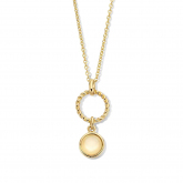 Collier et pendentif en Argent plaqu or avec fil torsad cabuchon - Naiomy