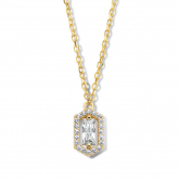 Collier et pendentif plaqu-or serti de Zirconium blanc - Naiomy