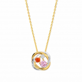Collier argent plaqu or - pierres multicolores - Naiomy