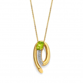 Collier Pridot et diamants - Pour complter