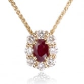 Collier Rubis ovale 0.60ct serti de diamants 0.52 ct - Autre version