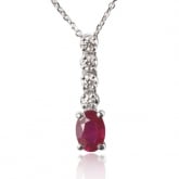 Collier rubis ovale 1 ct serti de diamants 0.20 ct - Autre version