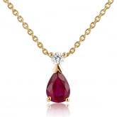 Collier Rubis poire et diamants - Autre version