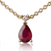 Collier Rubis poire serti de diamant - Autre version