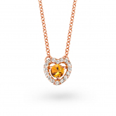 Collier Saphir Orange et diamants blancs One More