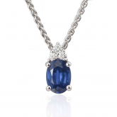 Collier saphir ovale et Diamants - Autre version