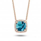 Collier Topaze London Blue et diamants One More