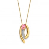 Collier Tourmaline Rose et diamants - Autre version