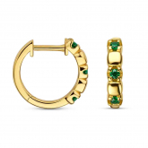Créoles argent plaqué or jaune et Oxydes verts - Naiomy - Pour compl&eacute;ter